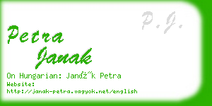 petra janak business card